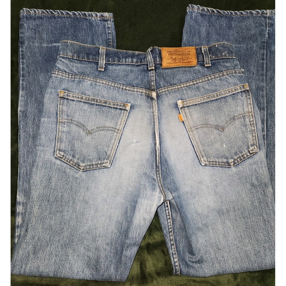 Vintage Levis 532 1984 Jeans Mens Flare 36X34 Orange Tab Blue Denim USA Made - Picture 7 of 16